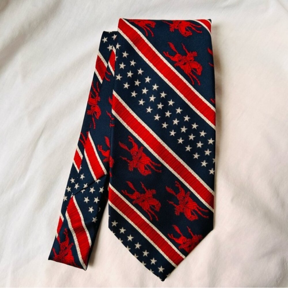 Vintage Towncraft Stars Stripes Cowboys Tie.